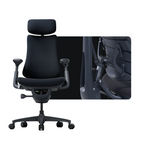 LiberNovo Omni Dynamic Ergonomic Chair in Midnight Black with backrest mechanism detail