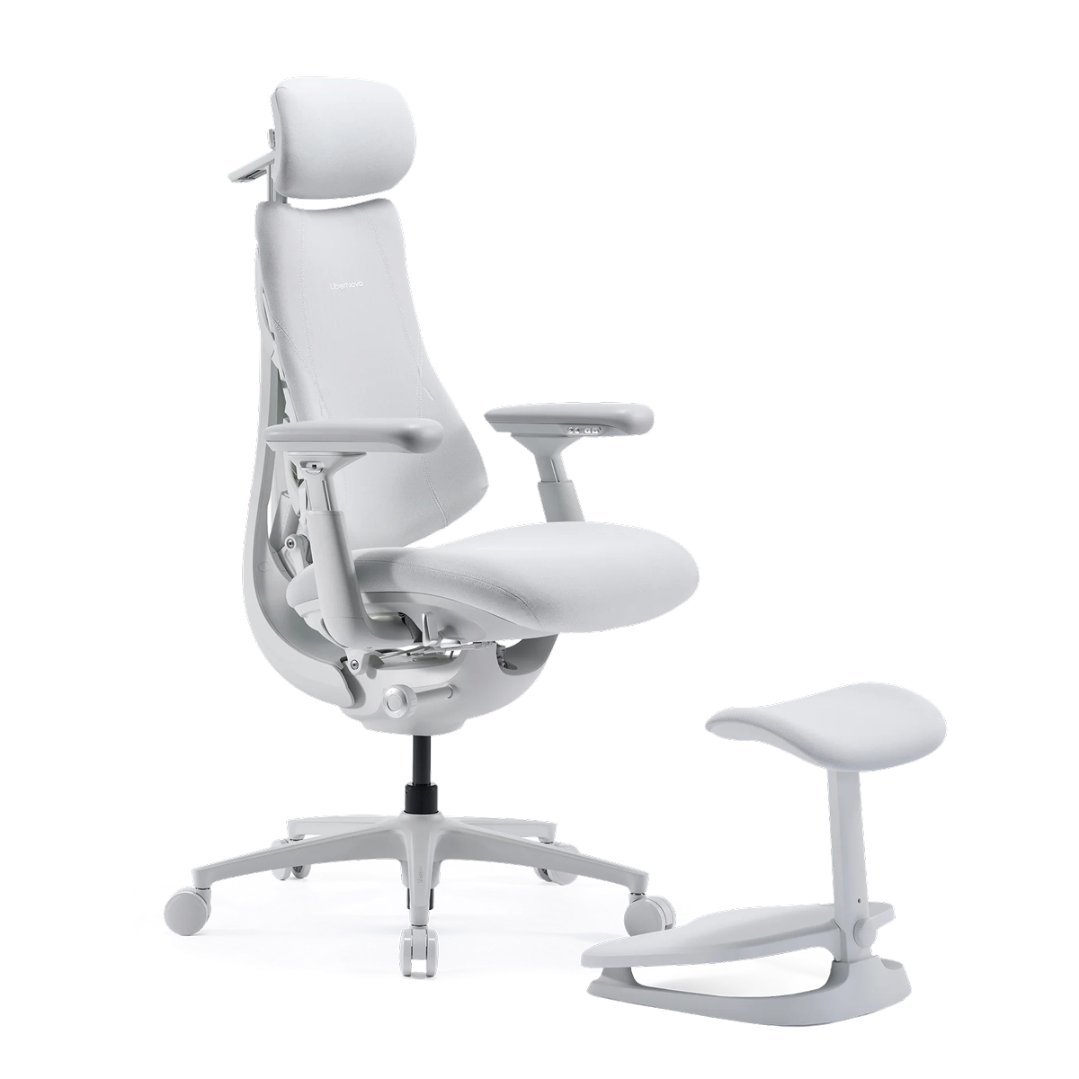 LiberNovo Omni Pro chair in Glacier with the StepSync footrest