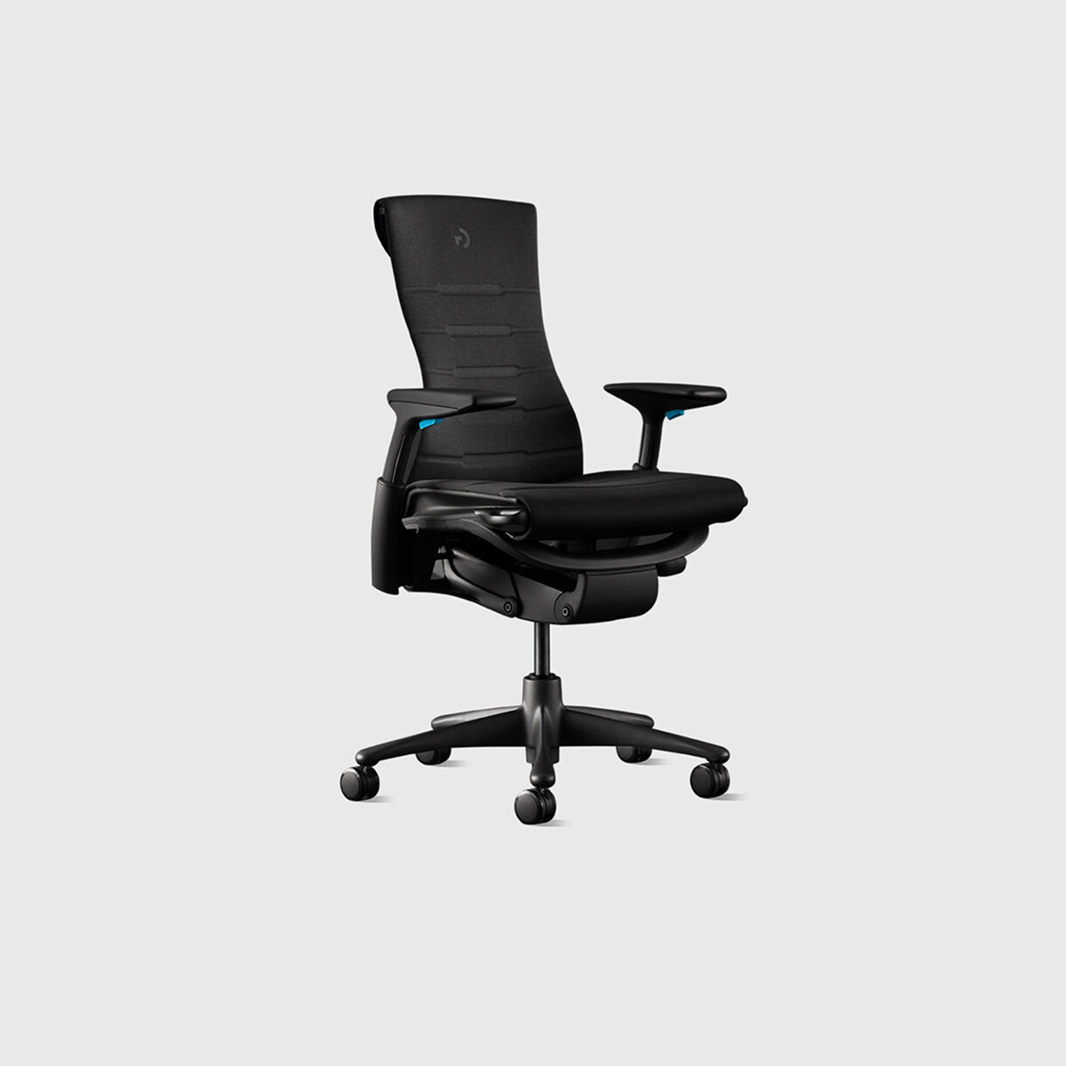 Herman Miller Embody Gaming Chair in Black & Cyan — alternate view