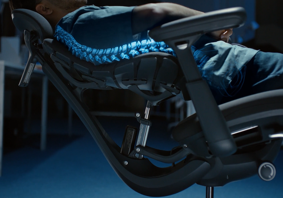 LiberNovo Omni powered backrest and lumbar movement mechanism